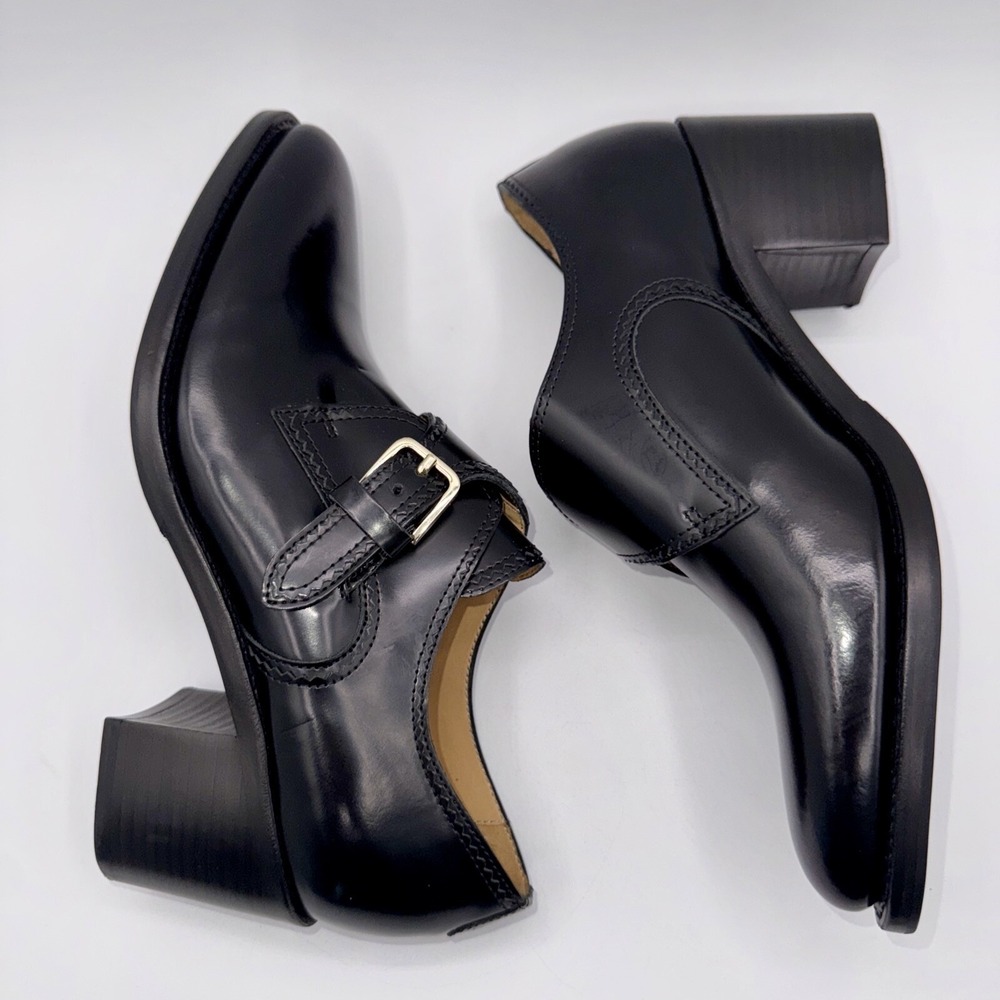 The Office Of Angela Scott Miss Brooke Heels Women's Size 7‎ EU 37 Black Leather - Picture 6 of 15